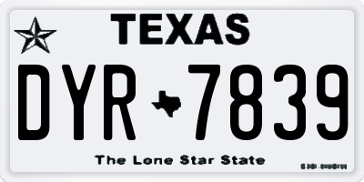 TX license plate DYR7839