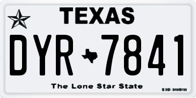 TX license plate DYR7841