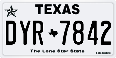TX license plate DYR7842