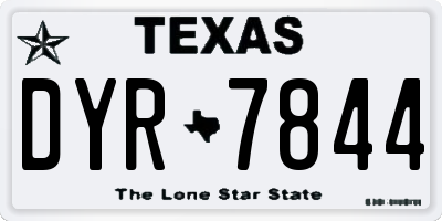 TX license plate DYR7844