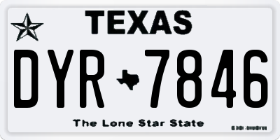 TX license plate DYR7846