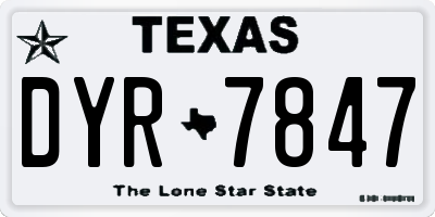 TX license plate DYR7847