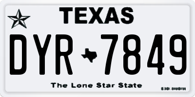 TX license plate DYR7849