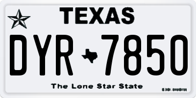 TX license plate DYR7850