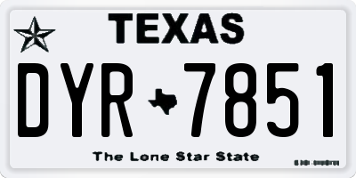 TX license plate DYR7851