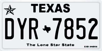 TX license plate DYR7852