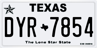 TX license plate DYR7854