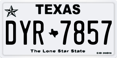 TX license plate DYR7857
