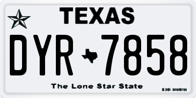 TX license plate DYR7858