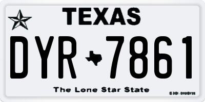 TX license plate DYR7861