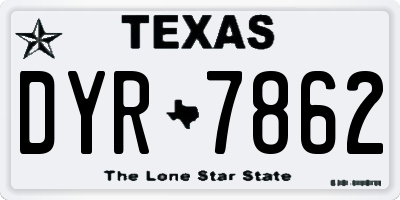 TX license plate DYR7862