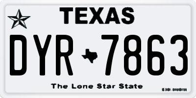 TX license plate DYR7863