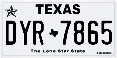 TX license plate DYR7865
