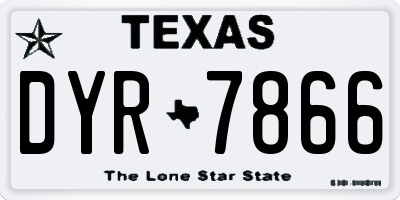 TX license plate DYR7866