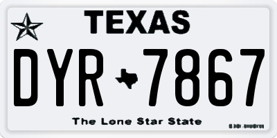 TX license plate DYR7867
