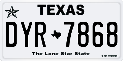 TX license plate DYR7868