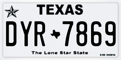 TX license plate DYR7869