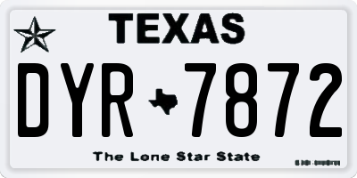 TX license plate DYR7872
