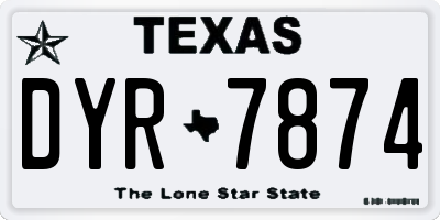 TX license plate DYR7874