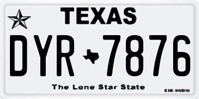 TX license plate DYR7876