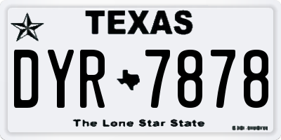 TX license plate DYR7878