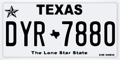 TX license plate DYR7880