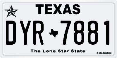 TX license plate DYR7881