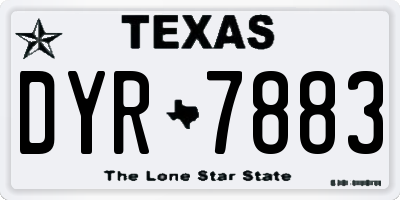 TX license plate DYR7883