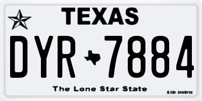 TX license plate DYR7884