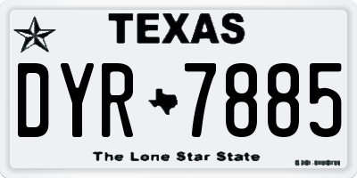 TX license plate DYR7885