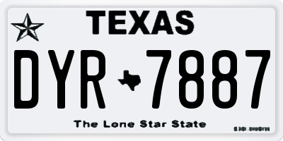 TX license plate DYR7887