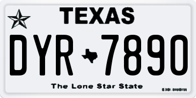 TX license plate DYR7890