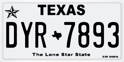 TX license plate DYR7893