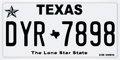TX license plate DYR7898
