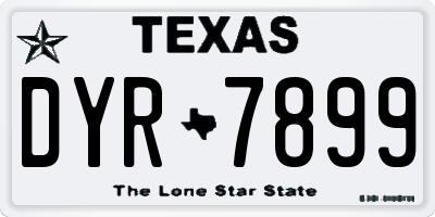 TX license plate DYR7899