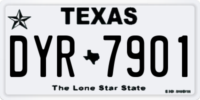 TX license plate DYR7901