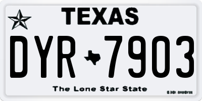 TX license plate DYR7903