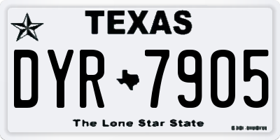TX license plate DYR7905