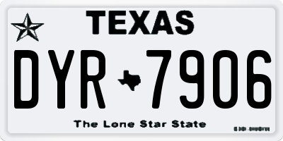 TX license plate DYR7906