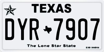 TX license plate DYR7907