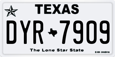 TX license plate DYR7909