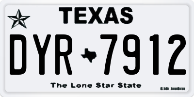TX license plate DYR7912