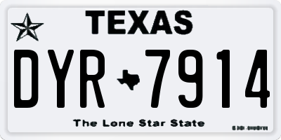 TX license plate DYR7914