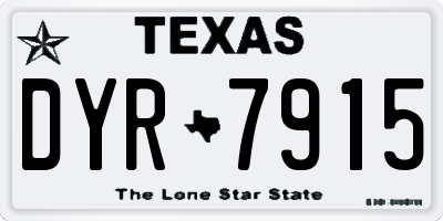 TX license plate DYR7915