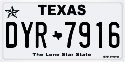 TX license plate DYR7916