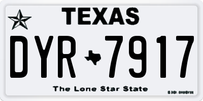 TX license plate DYR7917