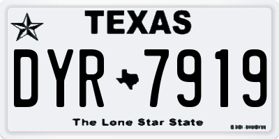 TX license plate DYR7919