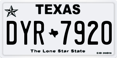 TX license plate DYR7920