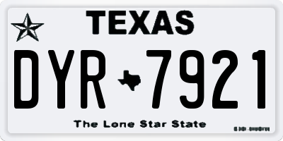 TX license plate DYR7921