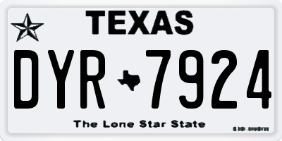 TX license plate DYR7924